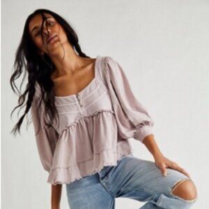 Free People We the Free Shelly Top Lilac Lavender Ethereal